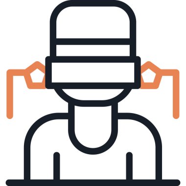 Gözlüklü ve kulaklıklı adam vektör ikonu tasarımı