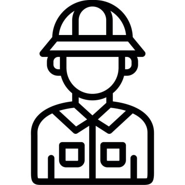 işçi avatar vektör çizgisi simgesi