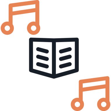 Müzik ikonu. Web için basit müzik vektör simgeleri çizimi