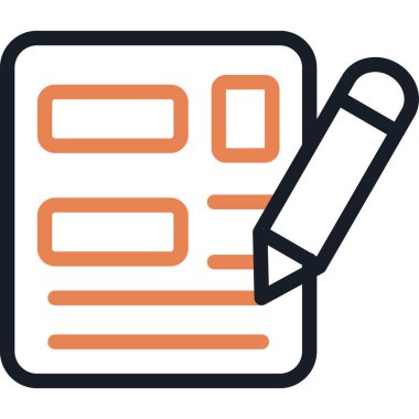 Sanat Biçimi Satır Simgesi, Basit Tasarımlı Vektör İllüstrasyonu