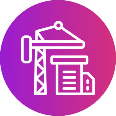 İnşa Satırı Gradyan Çemberi Simgesi, Basit Tasarımlı Vektör Resimleri