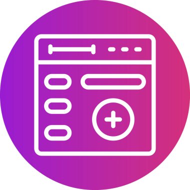 Web sayfası Gradyan Çemberi Simgesi, Basit Tasarımlı Vektör Resimleri Ekle