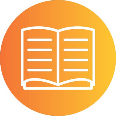 Öğretmenin Kitap Çizgisi Gradyan Çemberi Simgesi, Basit Tasarımlı Vektör İllüstrasyonu