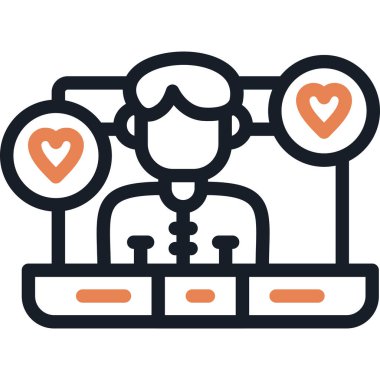 UI Elementleri Satırı Simge Ögesi, Basit Tasarımlı Vektör İllüstrasyonu