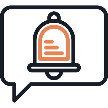 Bildirimli Bayrak Satırı Simgesi, Basit Tasarımlı Vektör İllüstrasyonu