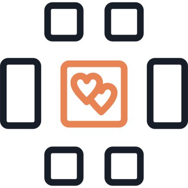 Paylaşılan Anılar Çizgisi Simgesi, Basit Tasarımla Vektör İllüstrasyonu