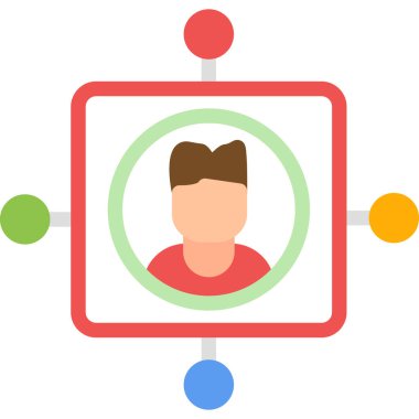 Dijital Kimlik Düz Simgesi, Basit Tasarımlı Vektör İllüstrasyonu