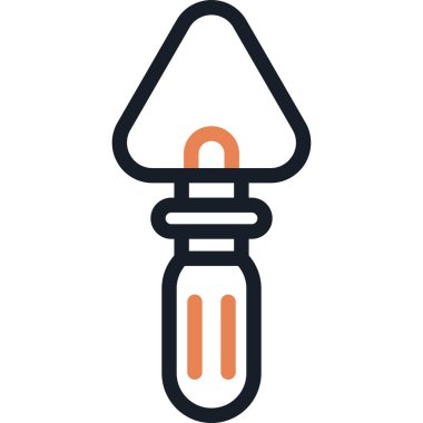 Trowel Satır Due Simgesi, Basit Tasarımlı Vektör İllüstrasyonu