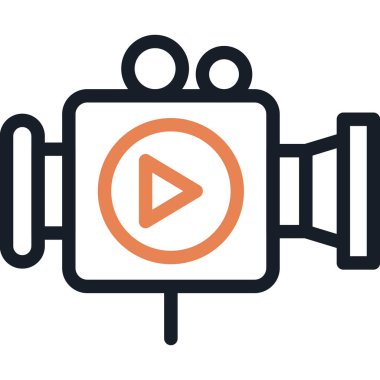 Film Yapım Çizgisi Simgesi, Basit Tasarımlı Vektör İllüstrasyonu