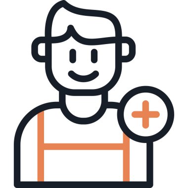 Hastane Hasta Hattı Simgesi, Basit Tasarımlı Vektör Resimleri