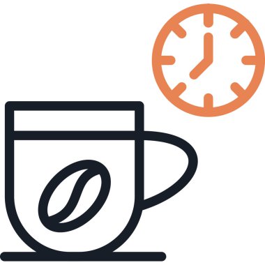 Kahve Mola Hattı Simgesi, Basit Tasarımlı Vektör Resimleri