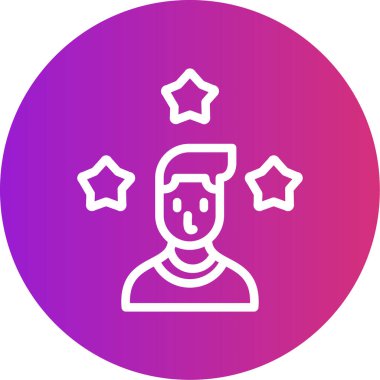 Müşteri memnuniyeti Çizgisi Gradyan Çemberi Simgesi, Basit Tasarımlı Vektör Resimleri