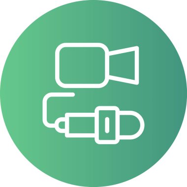 Medya Kapsamı Çizgisi Gradyan Çemberi Simgesi, Basit Tasarımlı Vektör Resimleri