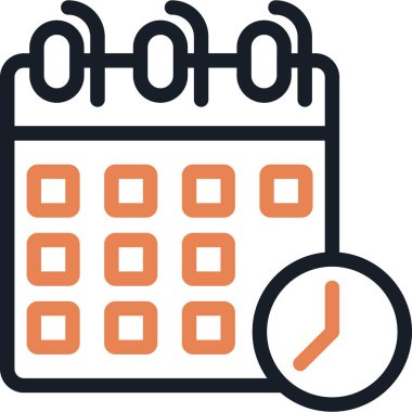 Sınıf Zamanlama Satırı Bitiş Simgesi, Basit Tasarımlı Vektör İllüstrasyonu