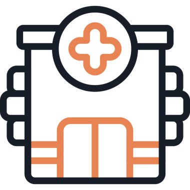 Acil Operasyonlar Satırı Simge Ögesi, Basit Tasarımlı Vektör İllüstrasyonu