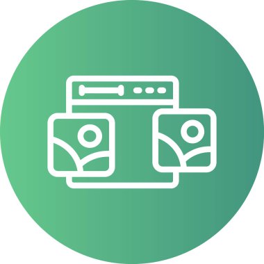 Resim Galerisi Çizgisi Gradyan Çemberi Simgesi, Basit Tasarımlı Vektör Resimleri