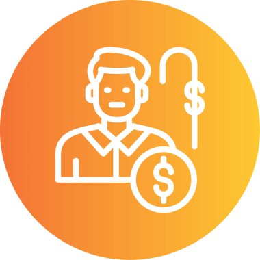 Emeklilik Planı Çizgisi Gradyan Çemberi Simgesi, Basit Tasarımlı Vektör Resimleri