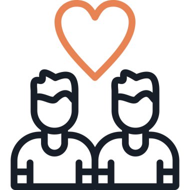 Empati Çizgisi Simgesi, Basit Tasarımlı Vektör İllüstrasyonu