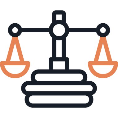 Hukuki Danışmanlık Satırı Simge Ögesi, Basit Tasarımlı Vektör İllüstrasyonu