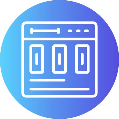 Kullanıcı Arayüzü Satırı Gradyan Çemberi Simgesi, Basit Tasarımlı Vektör Resimleri