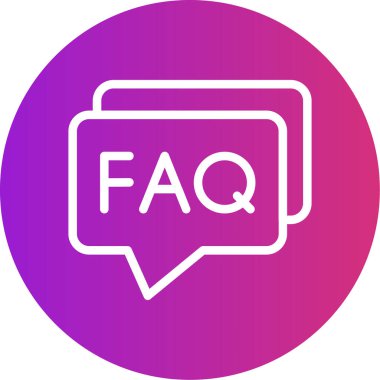 Bilgi SSS Satırı Gradyan Çemberi Simgesi, Basit Tasarımlı Vektör Resimleri