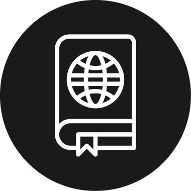 Coğrafya Öğrenme Satırı Çemberi BG Simgesi, Basit Tasarımlı Vektör Resimleri