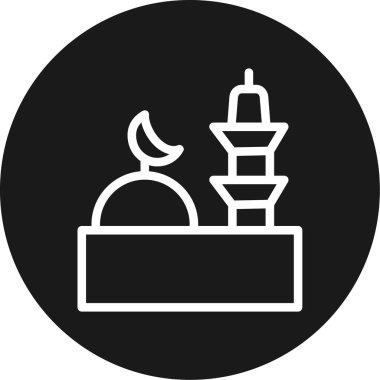 Medina Çizgisi Çemberi BG Simgesi, Basit Tasarımlı Vektör Resimleri