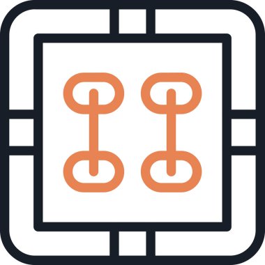 Düğme Satırı Simgesi, Basit Tasarımlı Vektör Resimleri