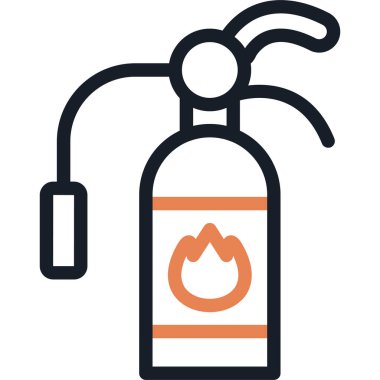 Yangın Söndürme Hattı Basit Tasarımlı Vektör İllüstrasyonu Simgesi