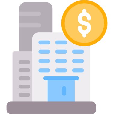 Gayrimenkul Yatırım Sabit Simgesi, Basit Tasarımlı Vektör İllüstrasyonu