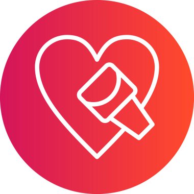 Kardiyak Ultrason Çizgisi Gradyan Çember Simgesi, Basit Tasarımlı Vektör Resimleri