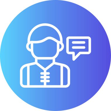 Motivasyonel Konuşma Satırı Gradyan Çemberi Simgesi, Basit Tasarımlı Vektör Resimleri