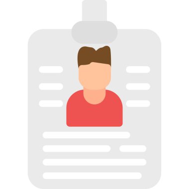 Kimlik Tutucu Düz Simgesi, Basit Tasarımlı Vektör İllüstrasyonu