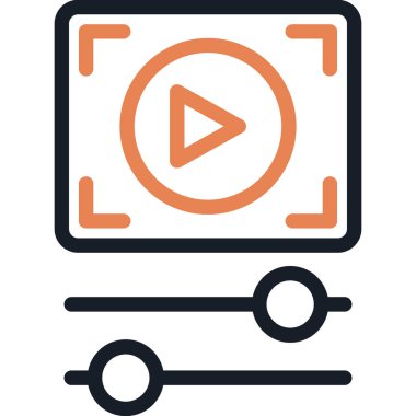 Aktarma Filmleri Satırı Simge Ögesi, Basit Tasarımlı Vektör İllüstrasyonu