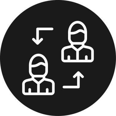 Koçluk Oturumu Satırı Çemberi BG Simgesi, Basit Tasarımlı Vektör İllüstrasyonu