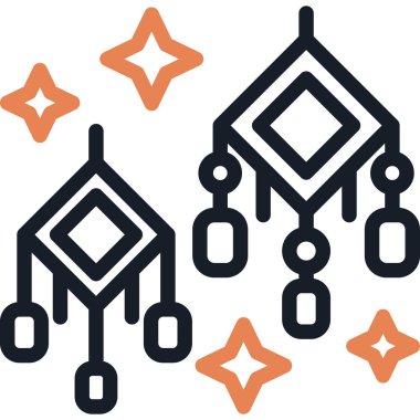 Çin Düğüm Çizgisi Simgesi, Basit Tasarımlı Vektör İllüstrasyonu