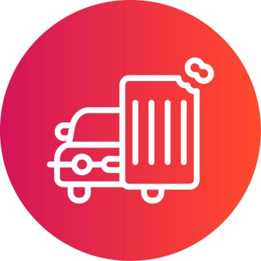 Kil çubuğu çizgisi olan araba Gradyan Çember Simgesi, Basit Tasarımlı Vektör İllüstrasyonu