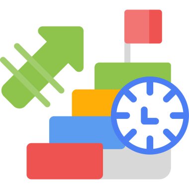 Motivasyon Düz Simge, Basit Tasarımlı Vektör İllüstrasyonu