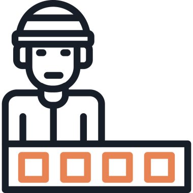 Ürün Toplama Çizgisi Simgesi, Basit Tasarımlı Vektör İllüstrasyonu