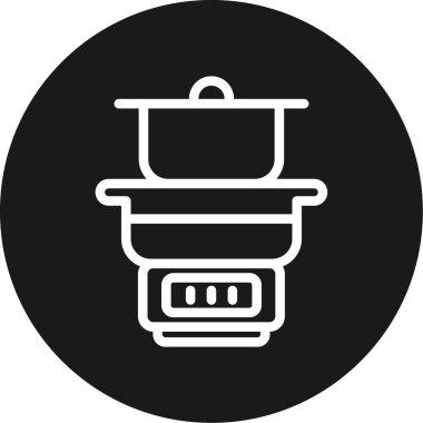 Buhar Fırını Hattı Çemberi BG Simgesi, Basit Tasarımlı Vektör Resimleri