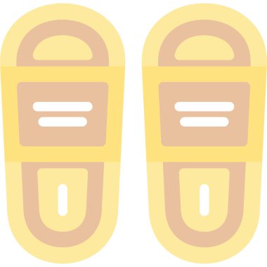 Otel Terlikleri Düz Simgesi, Basit Tasarımlı Vektör Resimleri