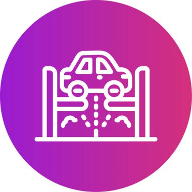 Duş başlığı altındaki araba Gradyan Çemberi Simgesi, Basit Tasarımlı Vektör Resimleri