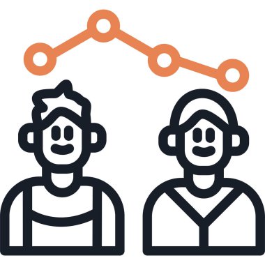 Takım Performans Çizgisi Simge Ögesi, Basit Tasarımlı Vektör İllüstrasyonu