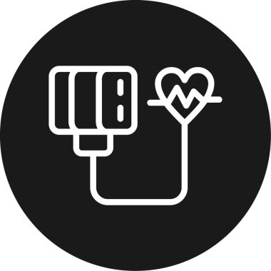 Kalp Kontrol Hattı Çemberi BG Simgesi, Basit Tasarımlı Vektör Resimleri