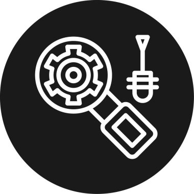 Analitik Araçlar Çizgisi BG Simgesi Çemberi, Basit Tasarımlı Vektör Resimleri