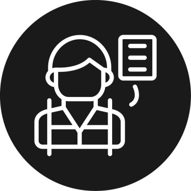 Gazeteci Notepad Satır Çemberi BG Simgesi, Basit Tasarımlı Vektör Resimleri