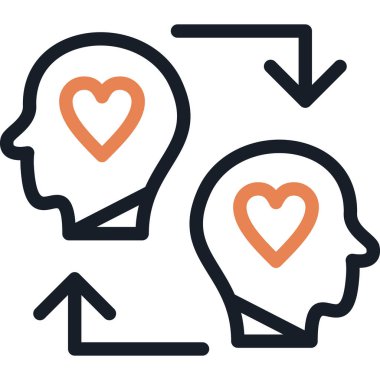 Empati Çizgisi Simgesi, Basit Tasarımlı Vektör İllüstrasyonu