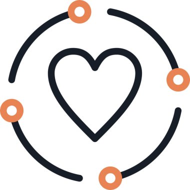 Dostluk Çemberi Çizgisi Simge Ögesi, Basit Tasarımlı Vektör İllüstrasyonu