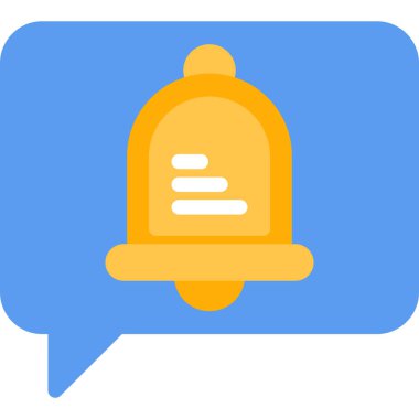 Bildirimli Düz Simge, Basit Tasarımlı Vektör İllüstrasyonu