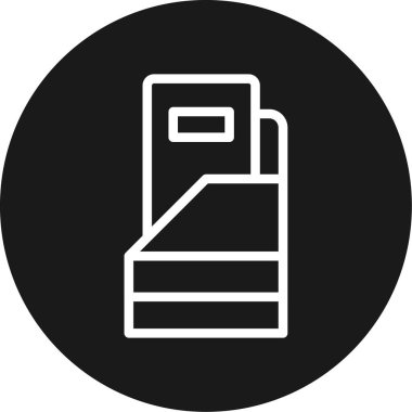 Futon Çizgisi Çemberi BG Simgesi, Basit Tasarımlı Vektör Resimleri